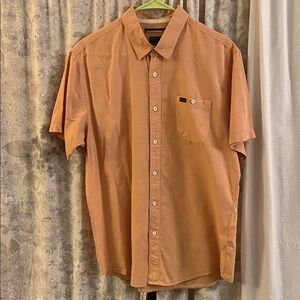 RVCA Men's Button Down Shirt Orange